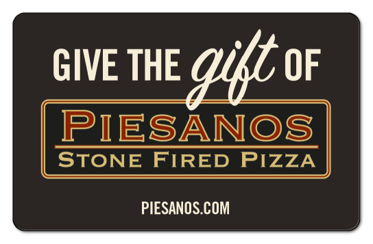 piesanos logo and taste the difference text on a gold background